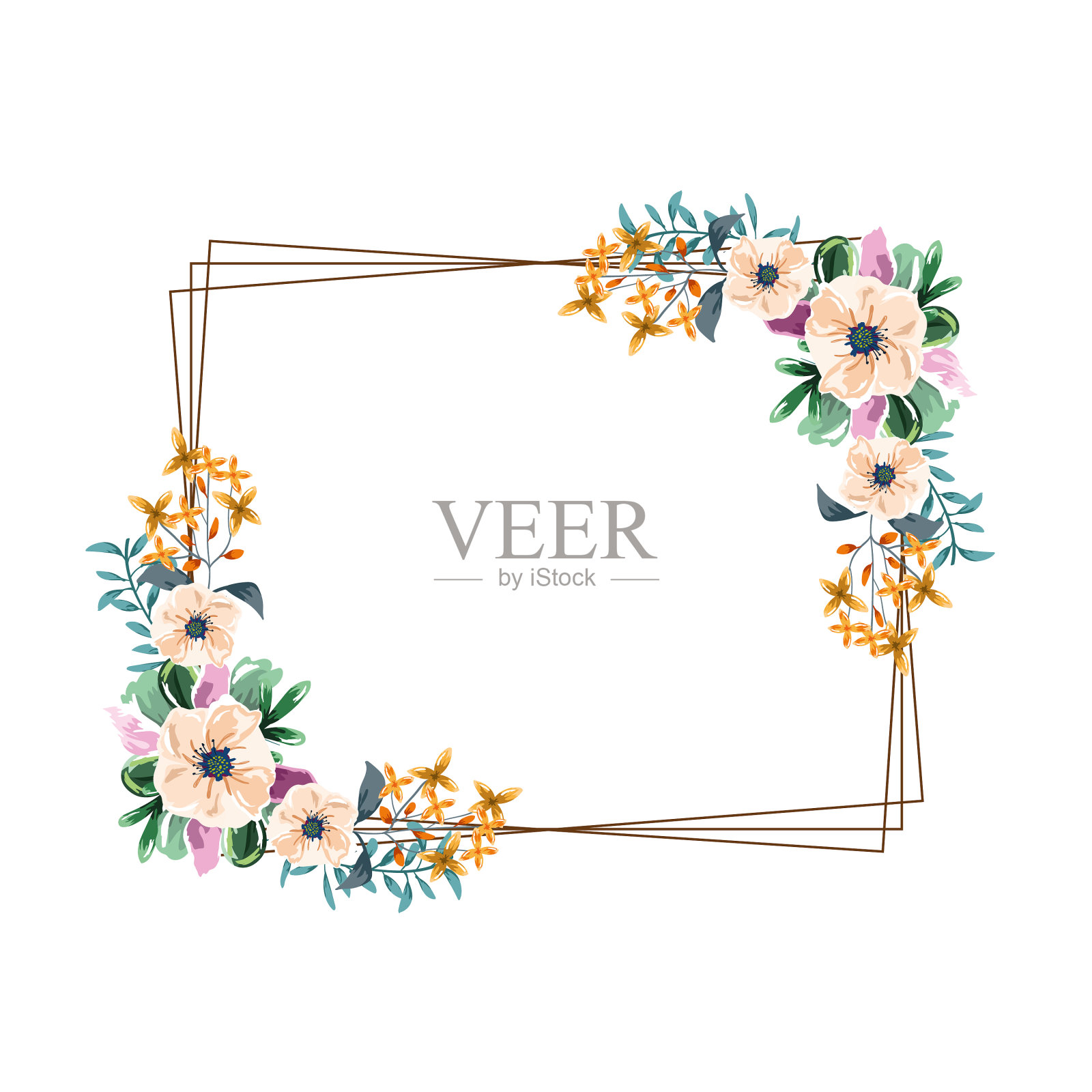 鲜花广场框架设计元素图片