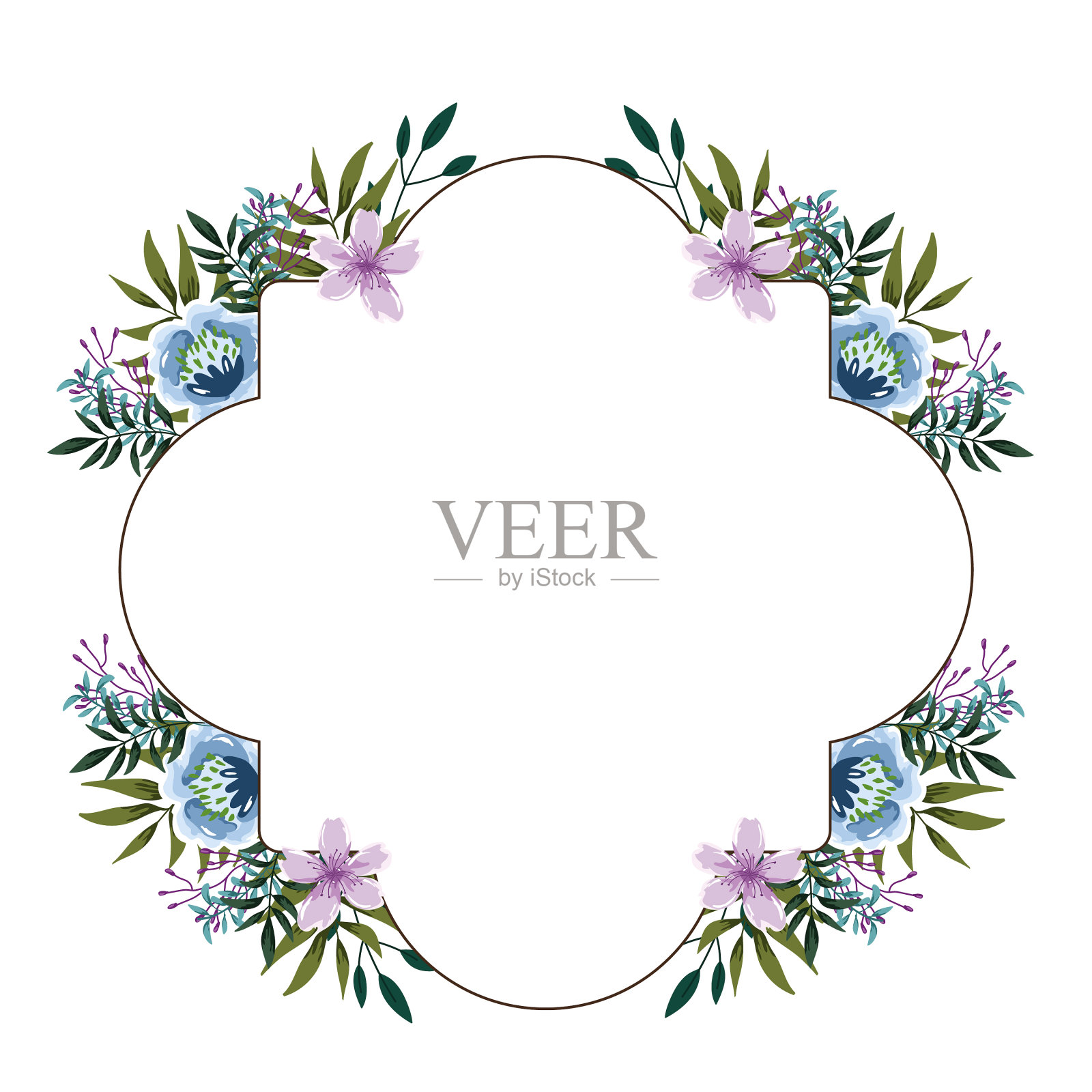 可爱的花朵水彩设计元素图片