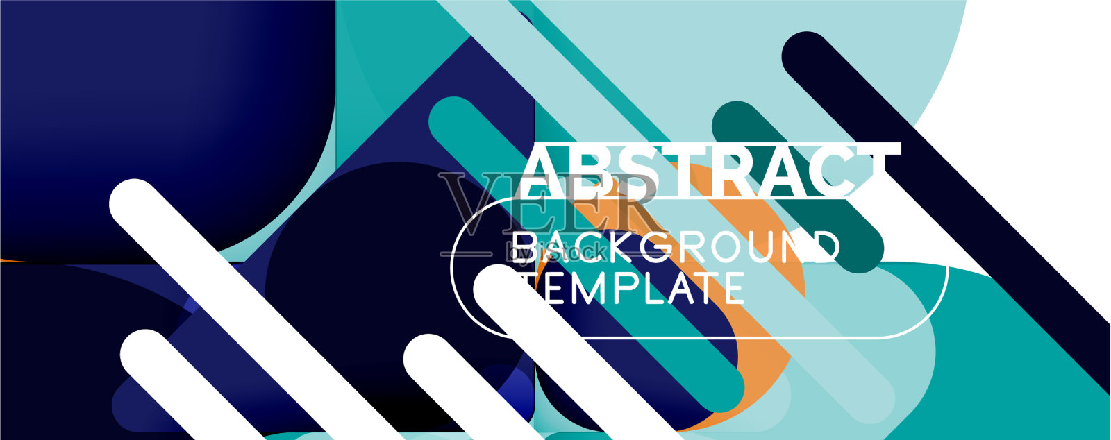 平面的几何圆形形状和动态的线条插画图片素材