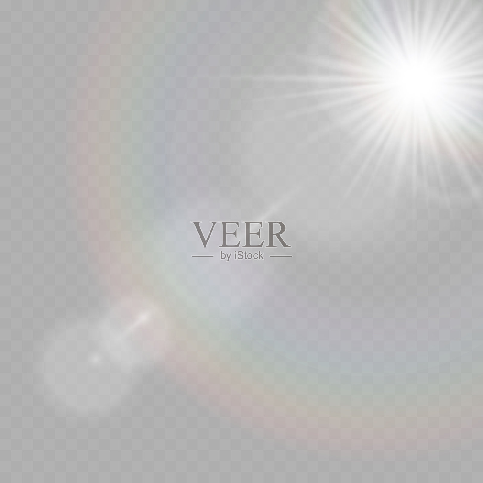 耀眼的光线，镜头光晕，灯光效果。设计元素图片