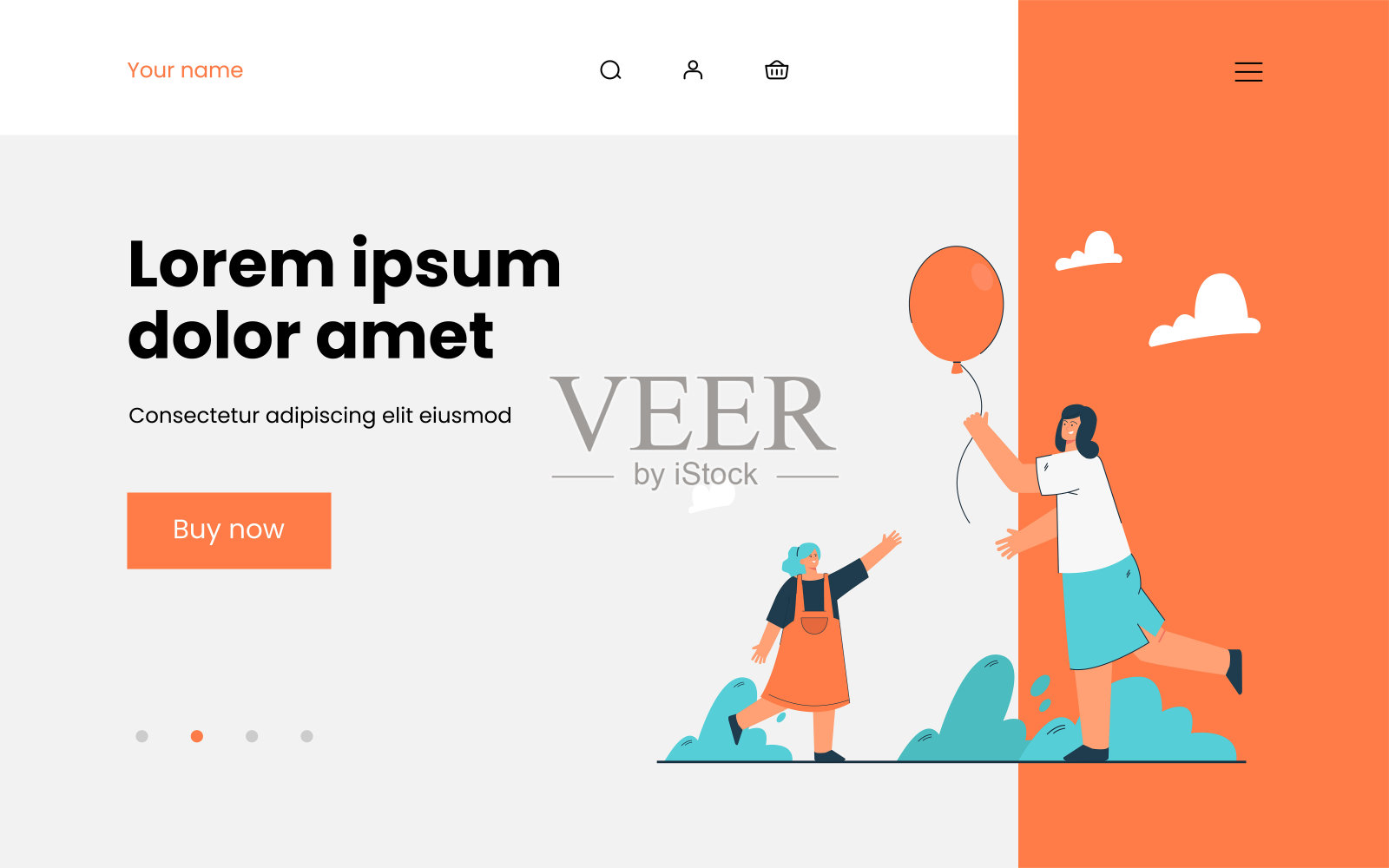 卡通女人给小女孩粉红色的气球插画图片素材