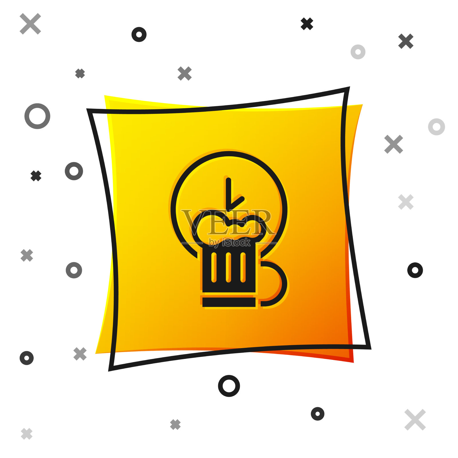 黑色啤酒杯图标图标素材