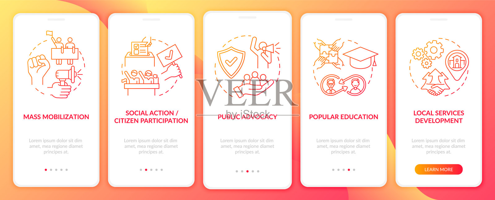 基于概念的手机应用页面页面将改变用户策略插画图片素材