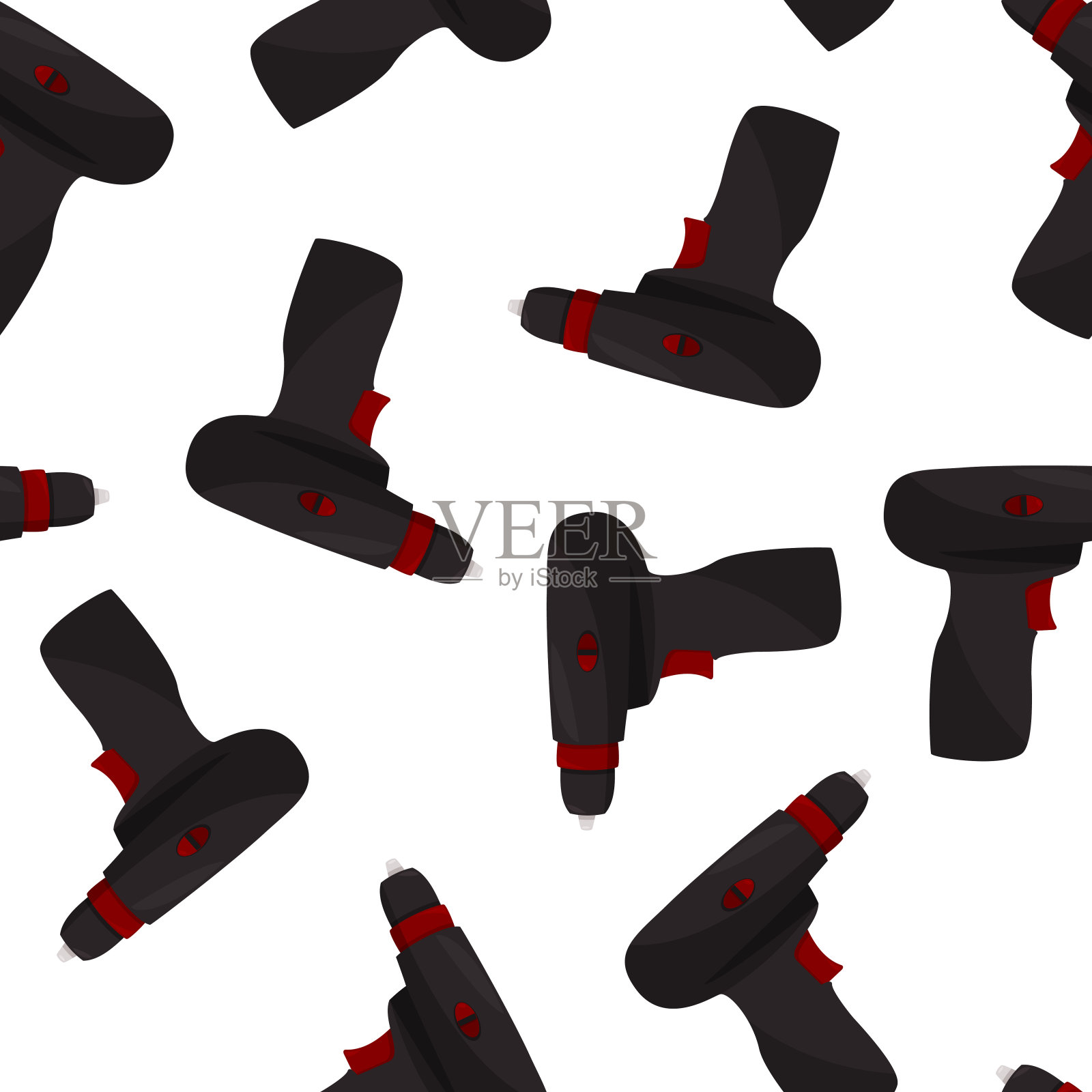 钻向量背景。逼真的螺丝刀无缝模式。插画图片素材