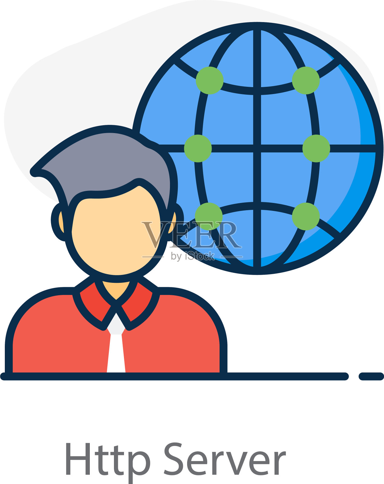 http服务器插画图片素材