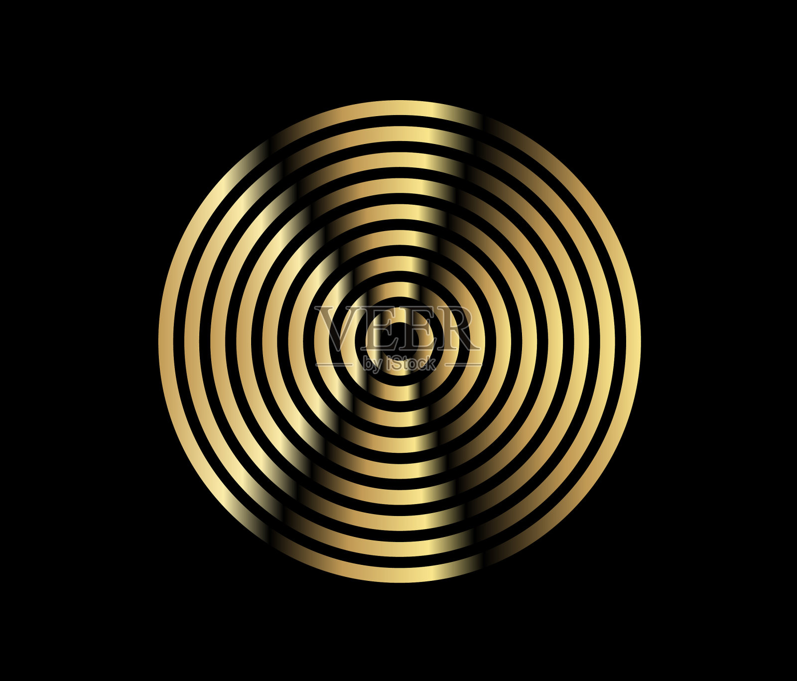 同心圆元素金豪华色彩插画图片素材