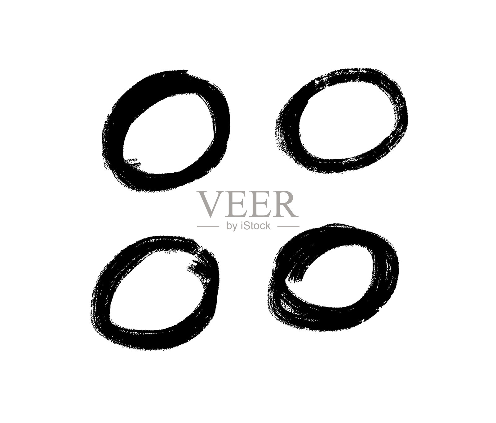 手绘圆线素描套圆图标素材