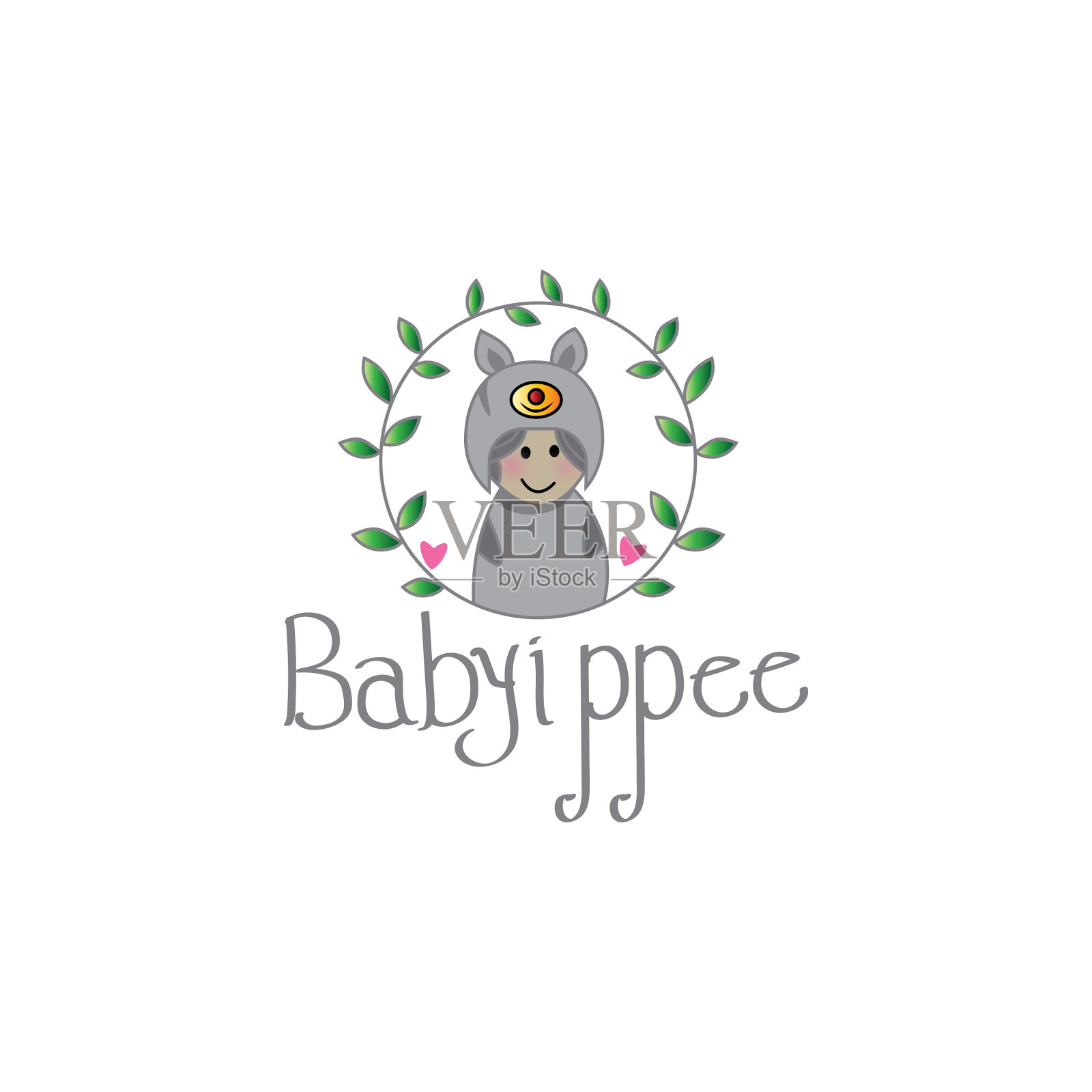 有趣的孩子标志梦想设计插画图片素材