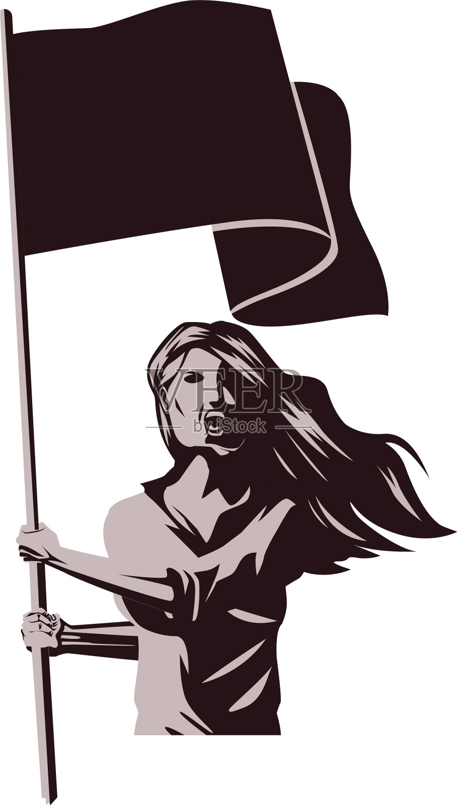 女人国旗插画图片素材