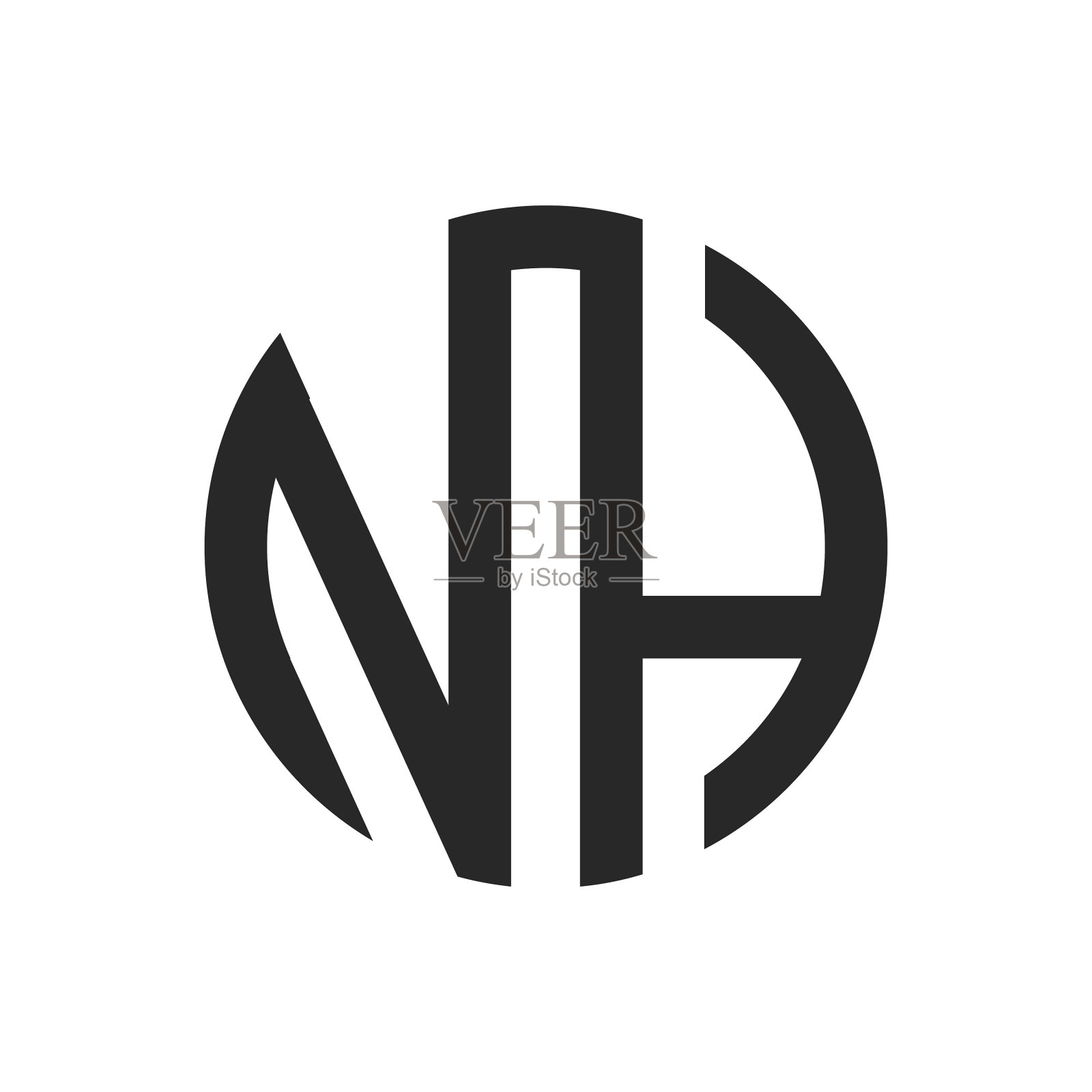 首字母nh标志或hn标志设计设计元素图片