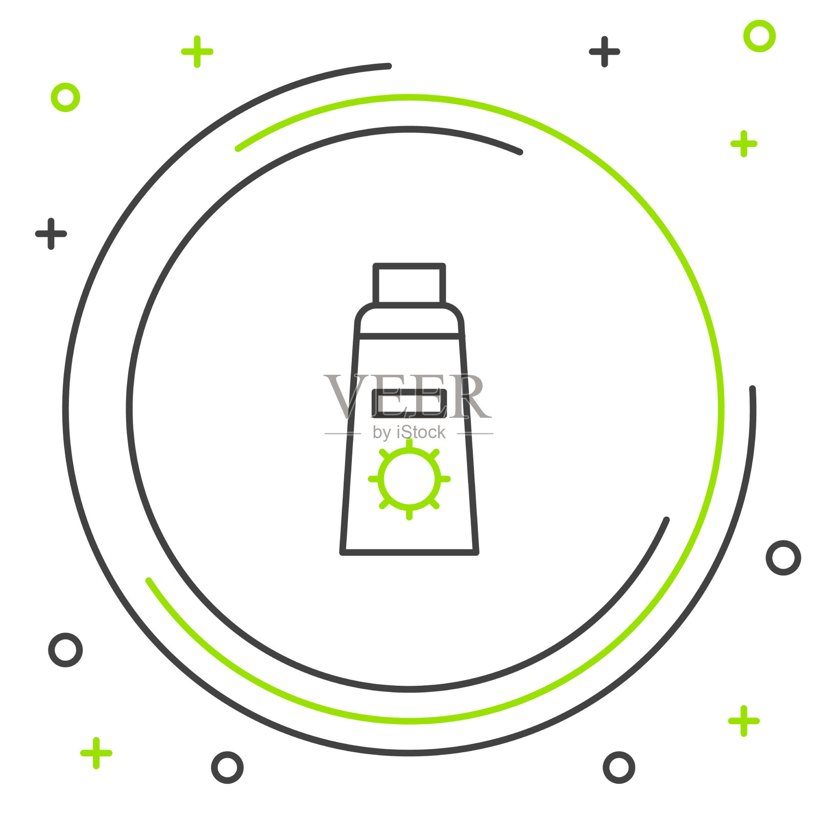 线防晒霜在管图标隔离上插画图片素材