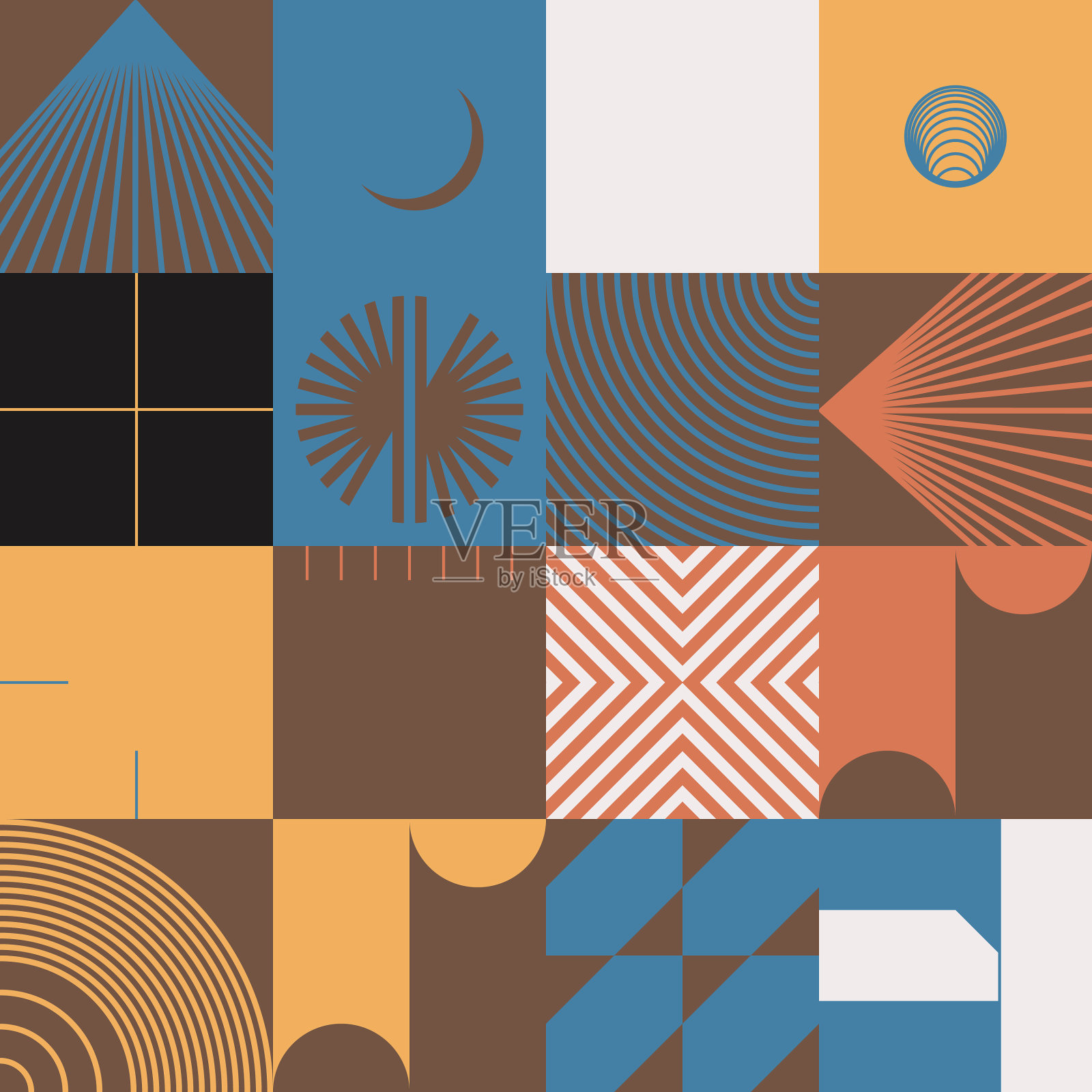 彩色几何图案设计插画图片素材