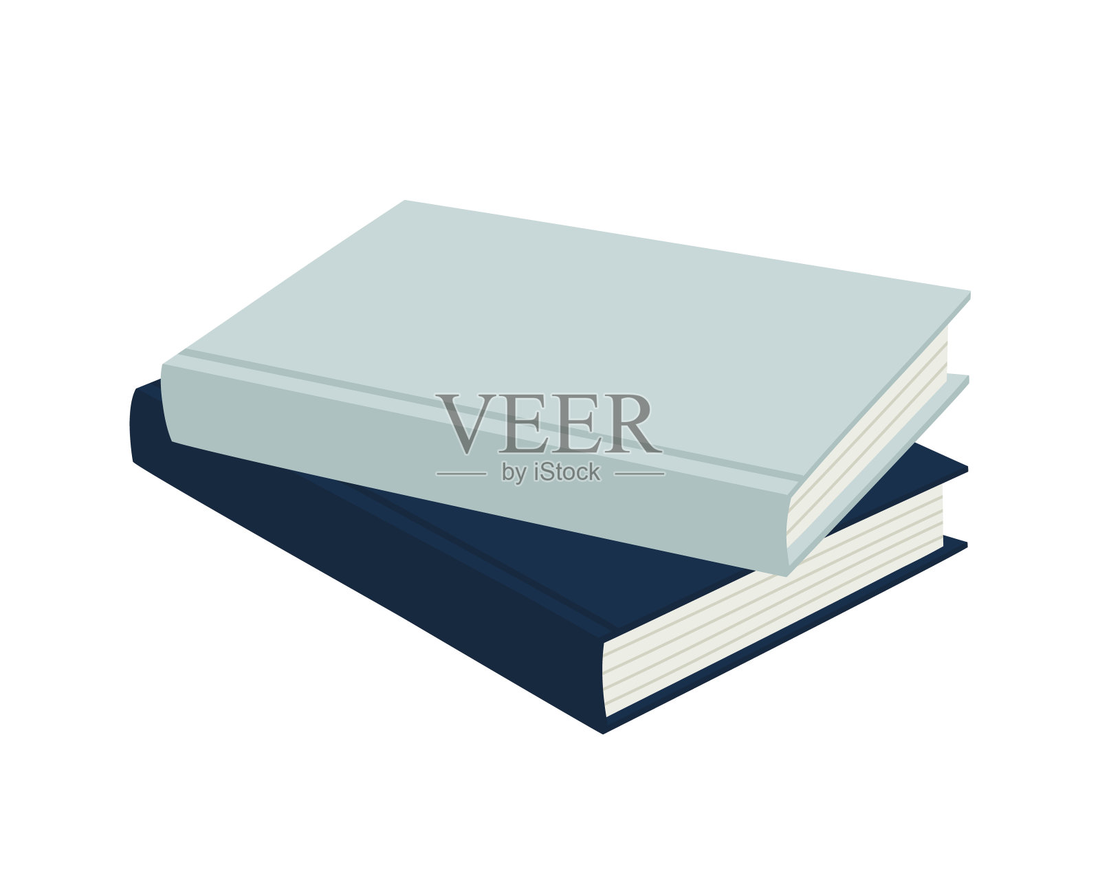 两本书一摞。学习的对象，阅读，学校的工具。插画图片素材