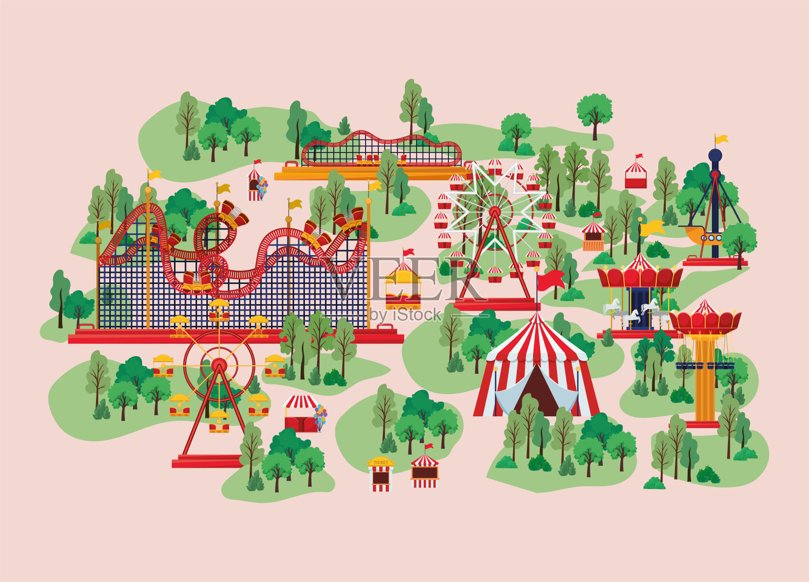 操场上有吸引力插画图片素材