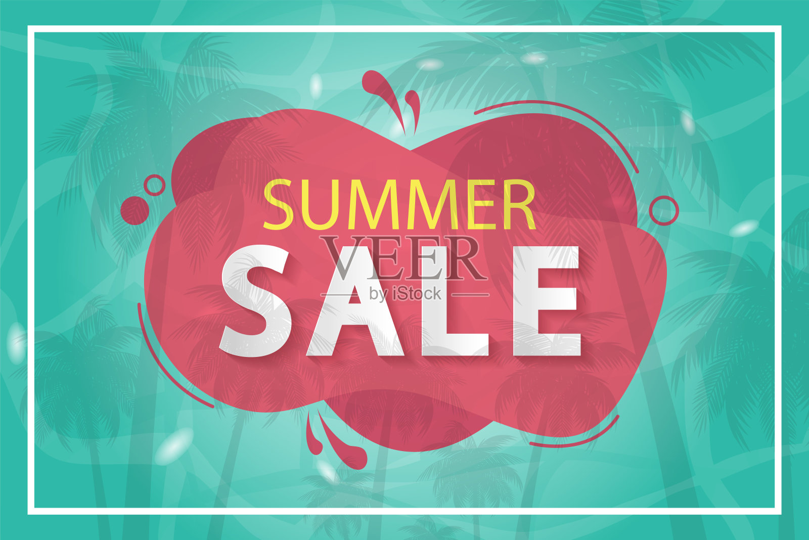 夏季销售设计模板网站横幅，销售推广材料的社会媒体，海报，电子邮件，时事通讯，广告，传单，海报，小册子，传单，网络贴纸矢量插图背景插画图片素材