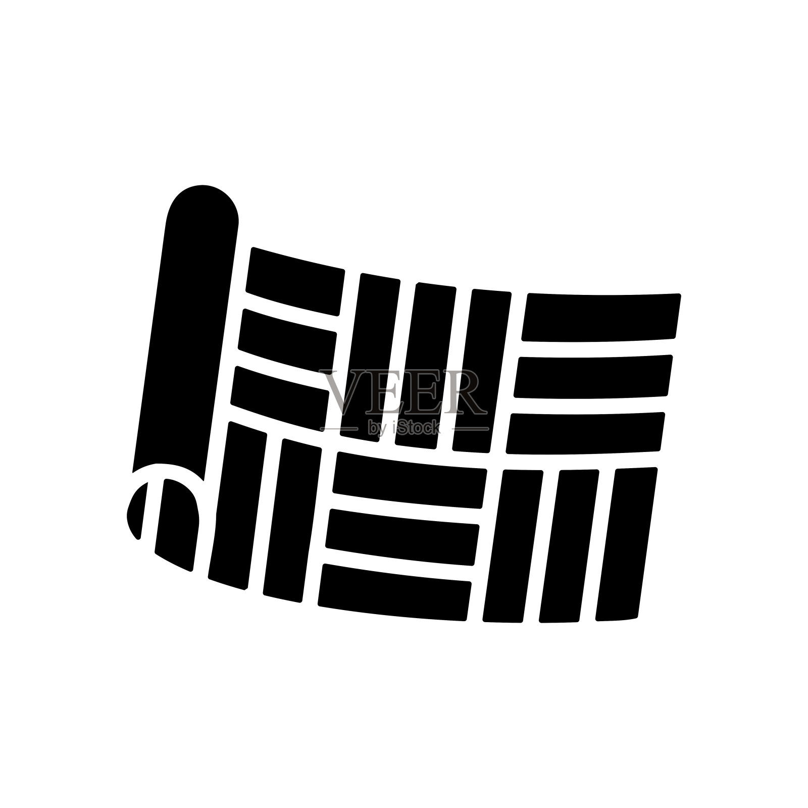 油毡卷矢量字形图标。施工、修复插画图片素材