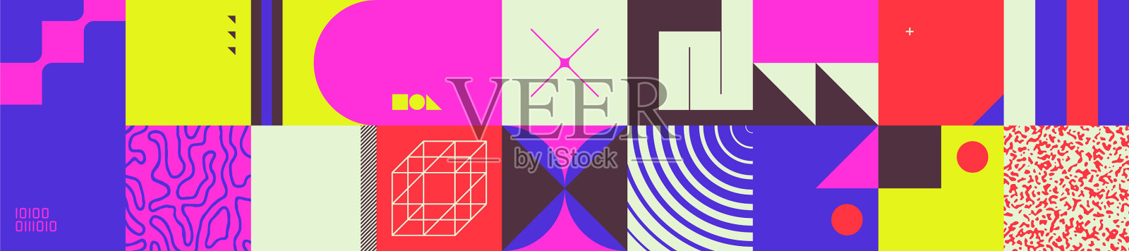 复古未来抽象图案插画图片素材