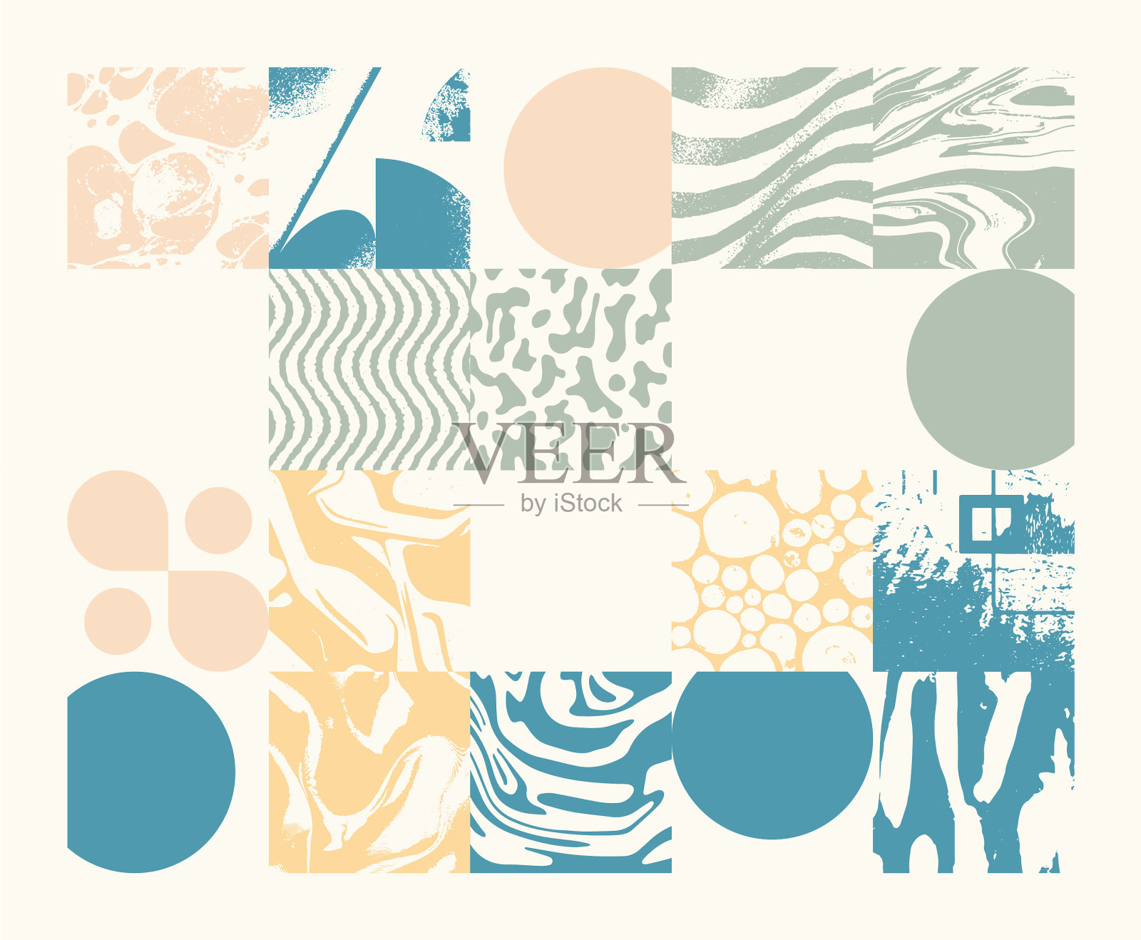 几何苦恼野兽派图案艺术品插画图片素材