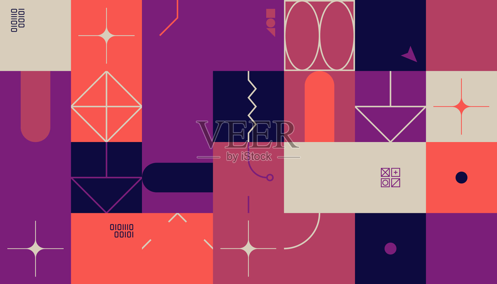 野兽派设计抽象图案插画图片素材