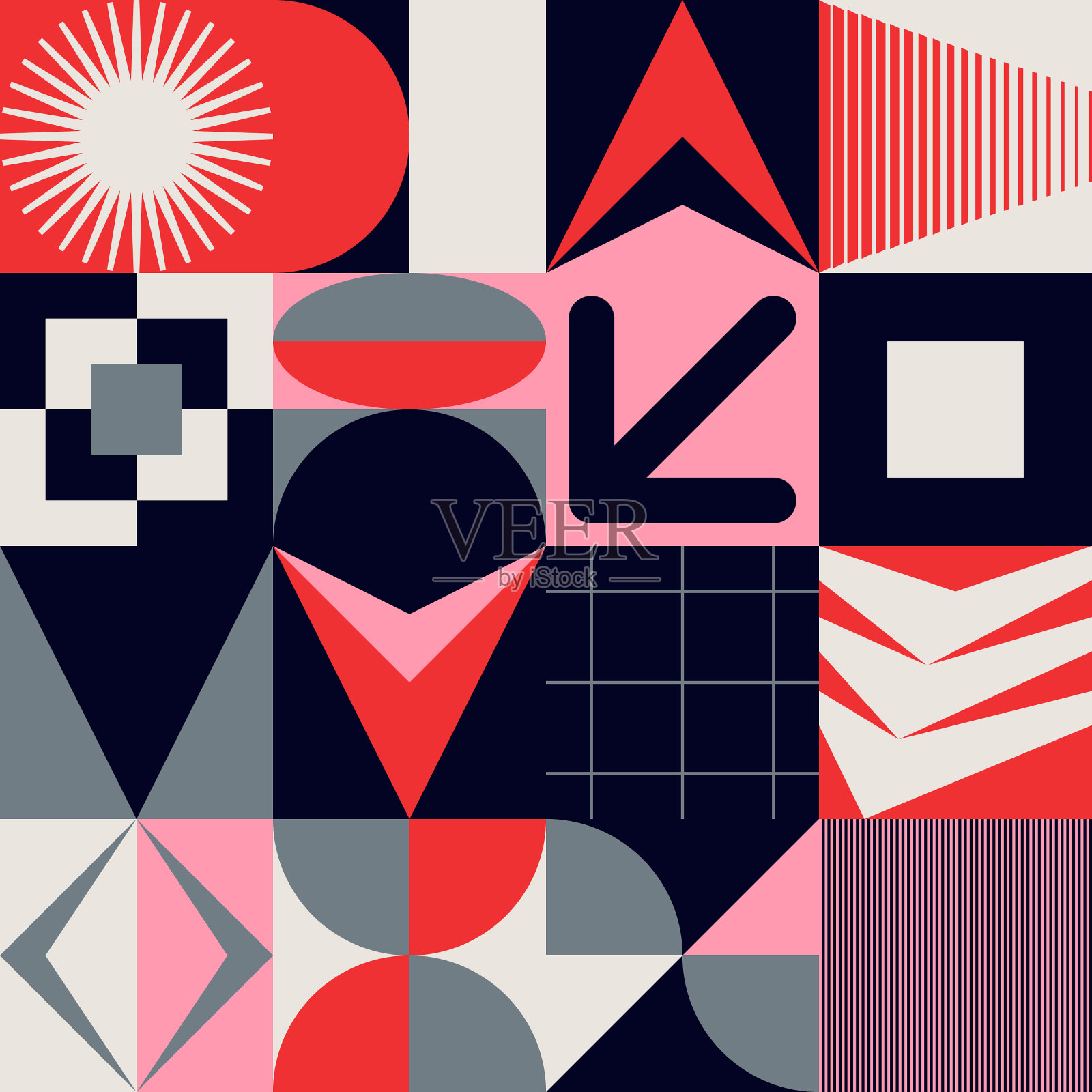 瑞士设计抽象几何图案图形插画图片素材