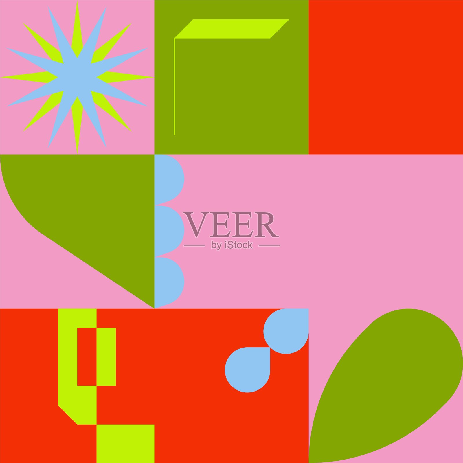 彩色几何图案设计插画图片素材