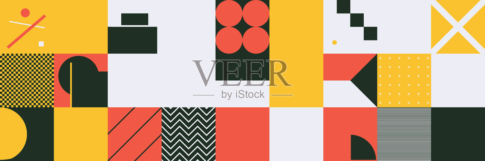 彩色几何图案设计插画图片素材