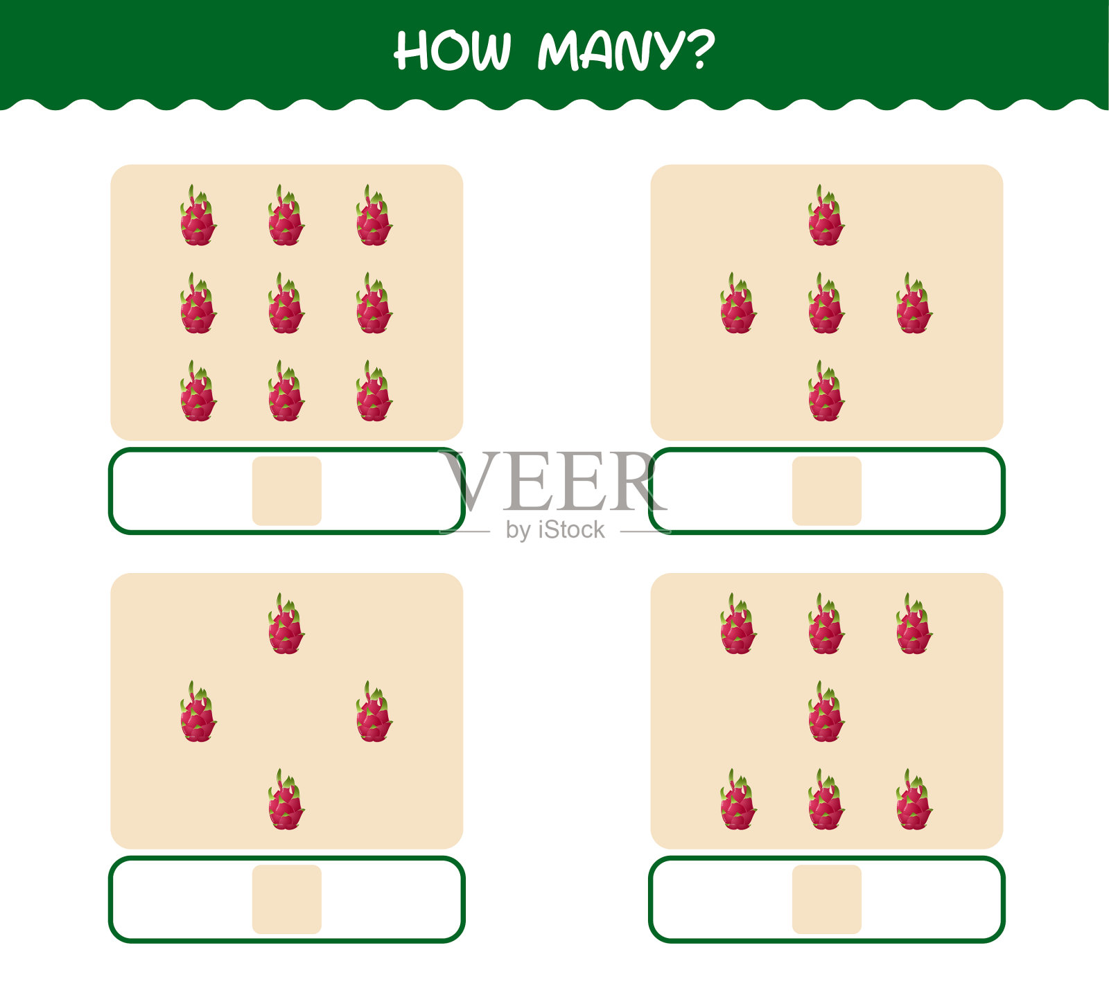 多少个卡通的数火龙果游戏插画图片素材