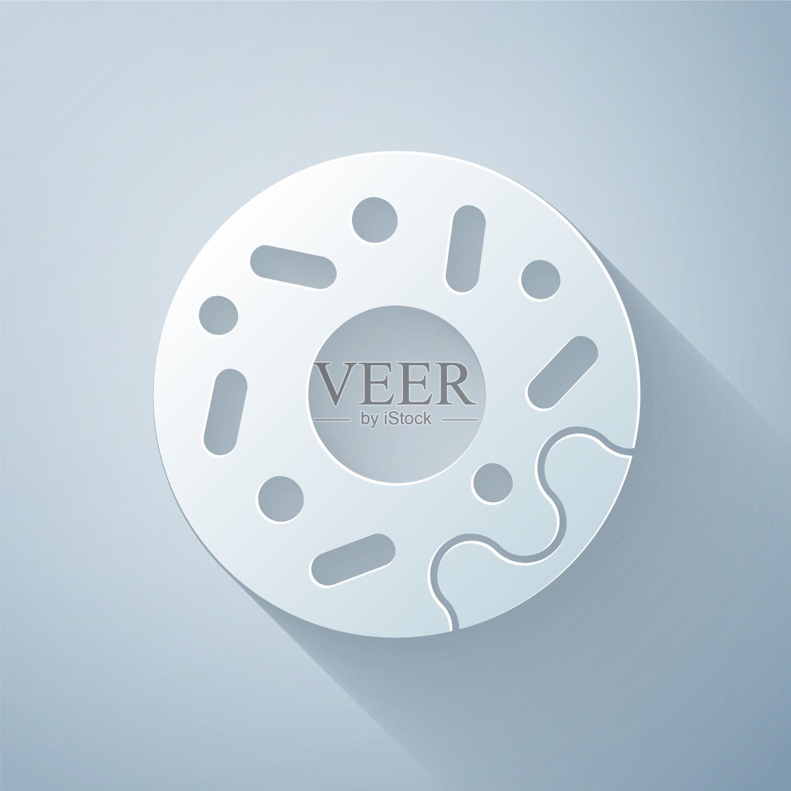 纸切甜甜圈用甜釉图标隔离上插画图片素材