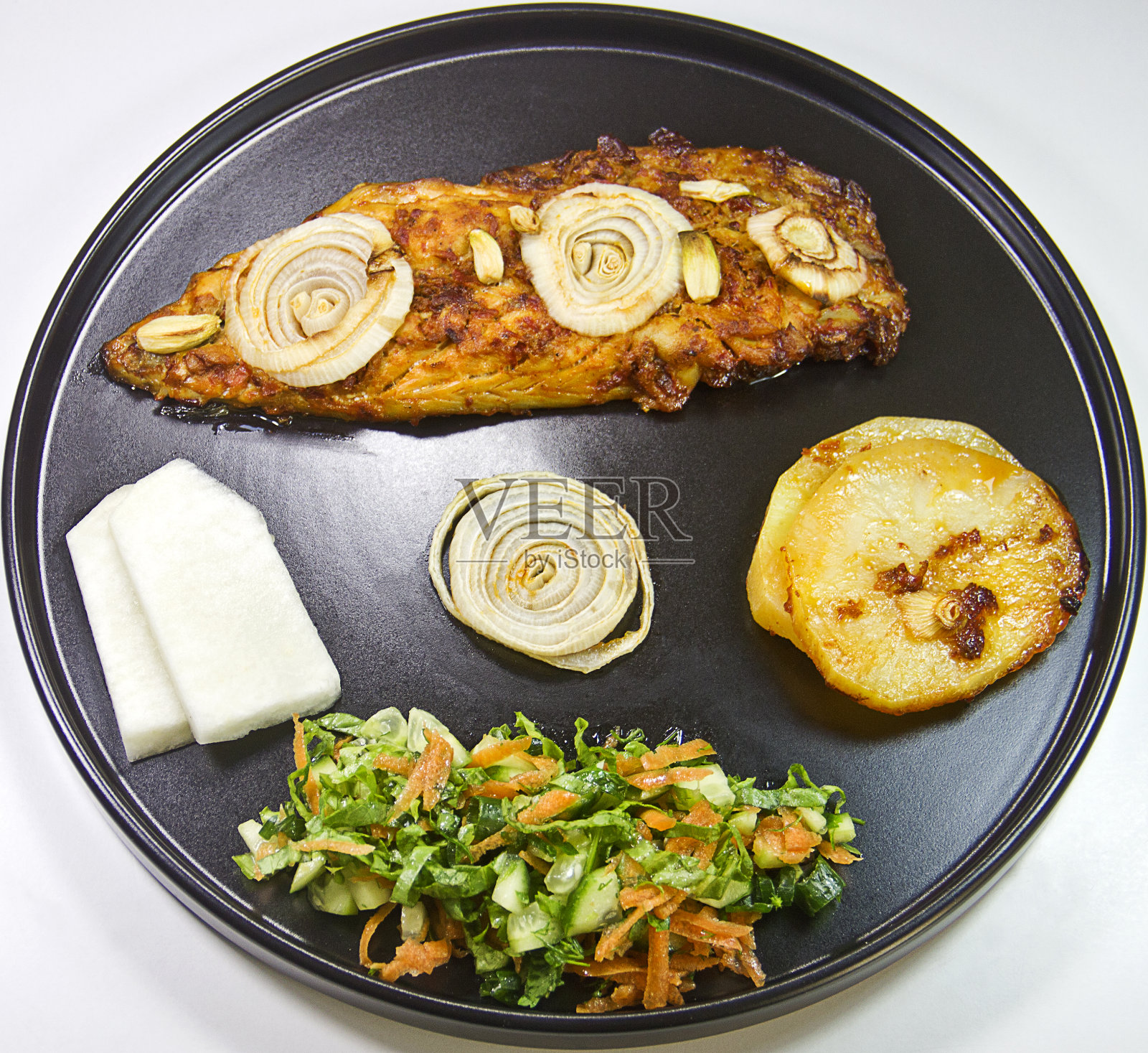 烟熏马鲛鱼鱼片照片摄影图片