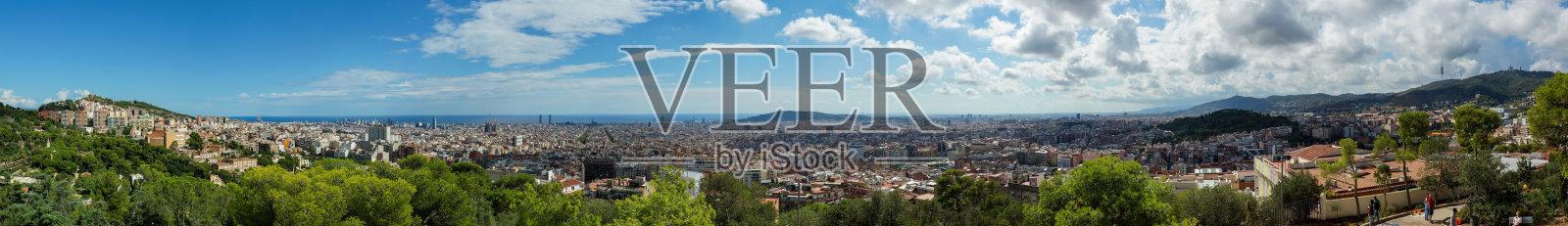 西班牙-巴塞罗那全景。照片摄影图片