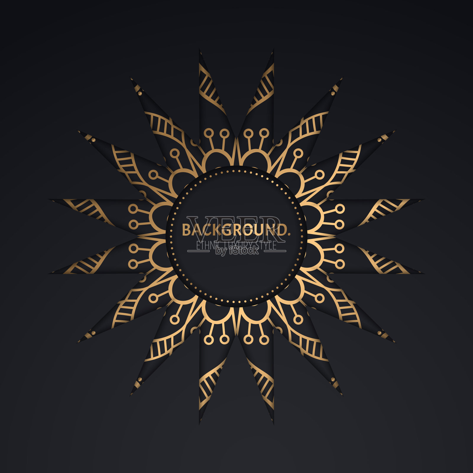 奢华的伊斯兰背景与曼荼罗插画图片素材