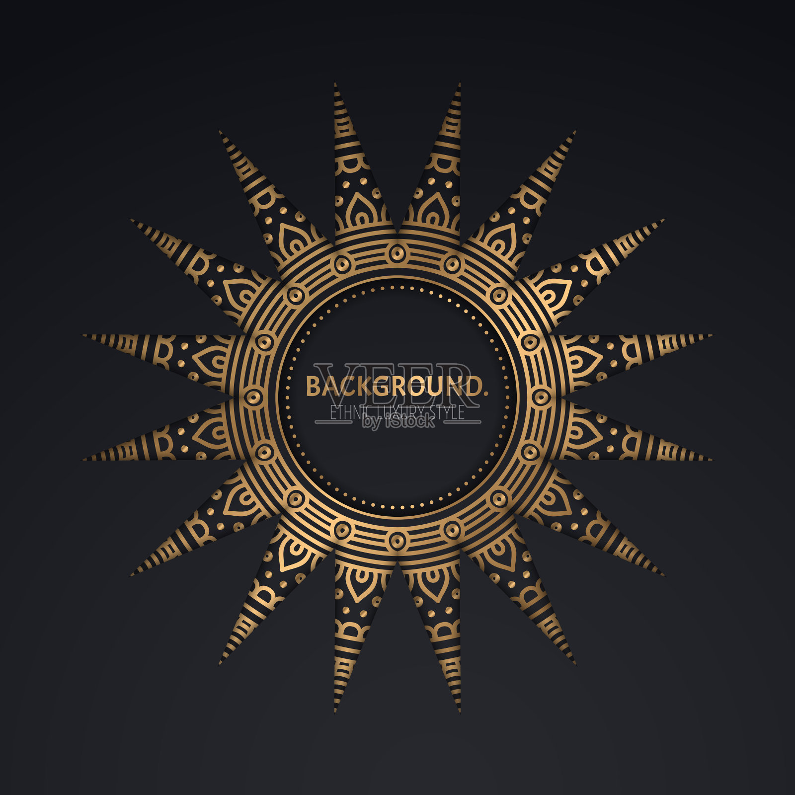 奢华的伊斯兰背景与曼荼罗插画图片素材