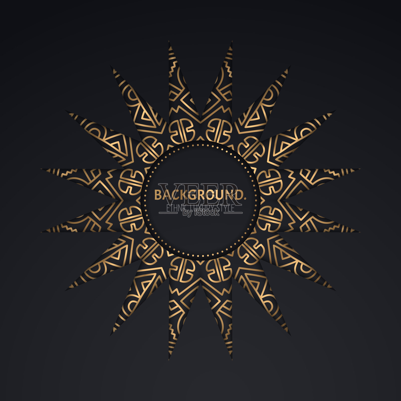 奢华的伊斯兰背景与曼荼罗插画图片素材