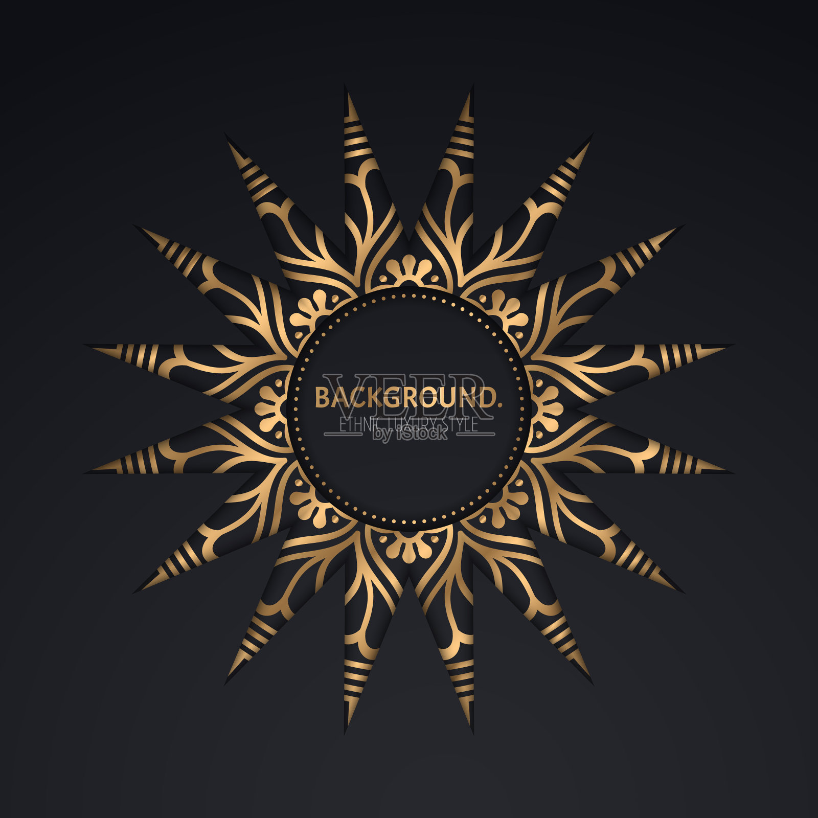 奢华的伊斯兰背景与曼荼罗插画图片素材