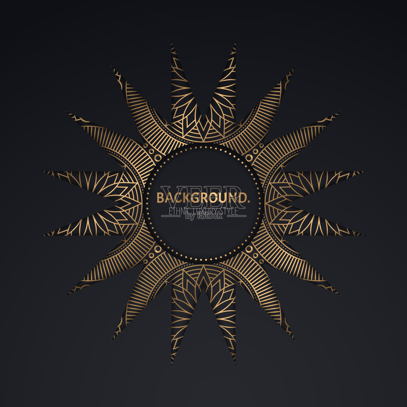 奢华的伊斯兰背景与曼荼罗插画图片素材