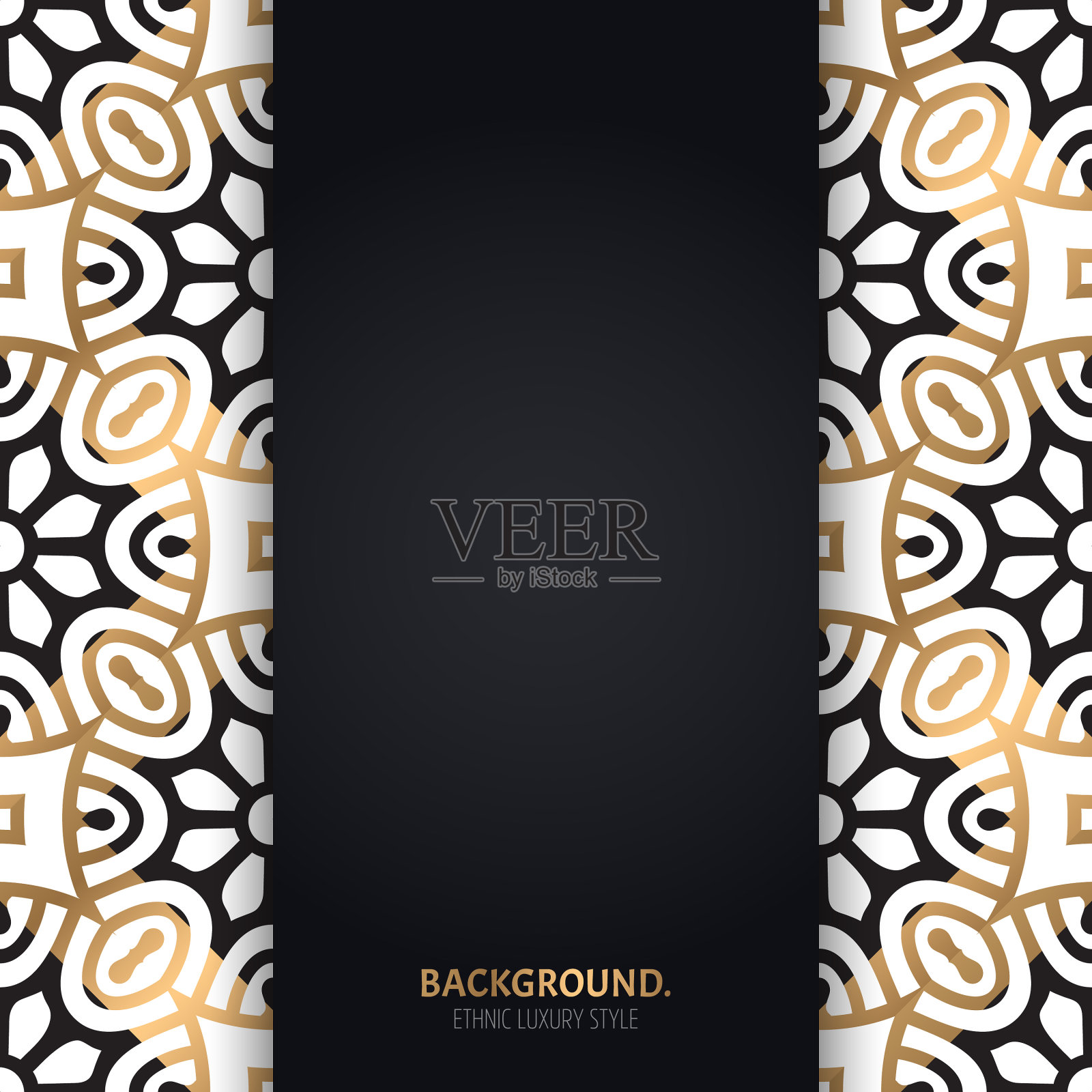 曼陀罗黄金无缝花纹豪华插画图片素材