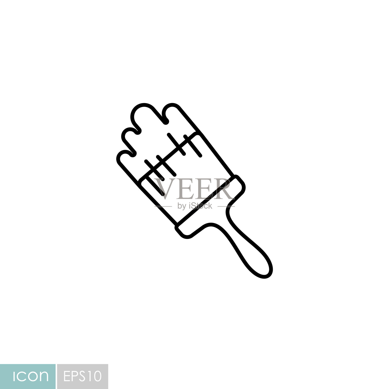 油漆刷平面图标设计元素图片