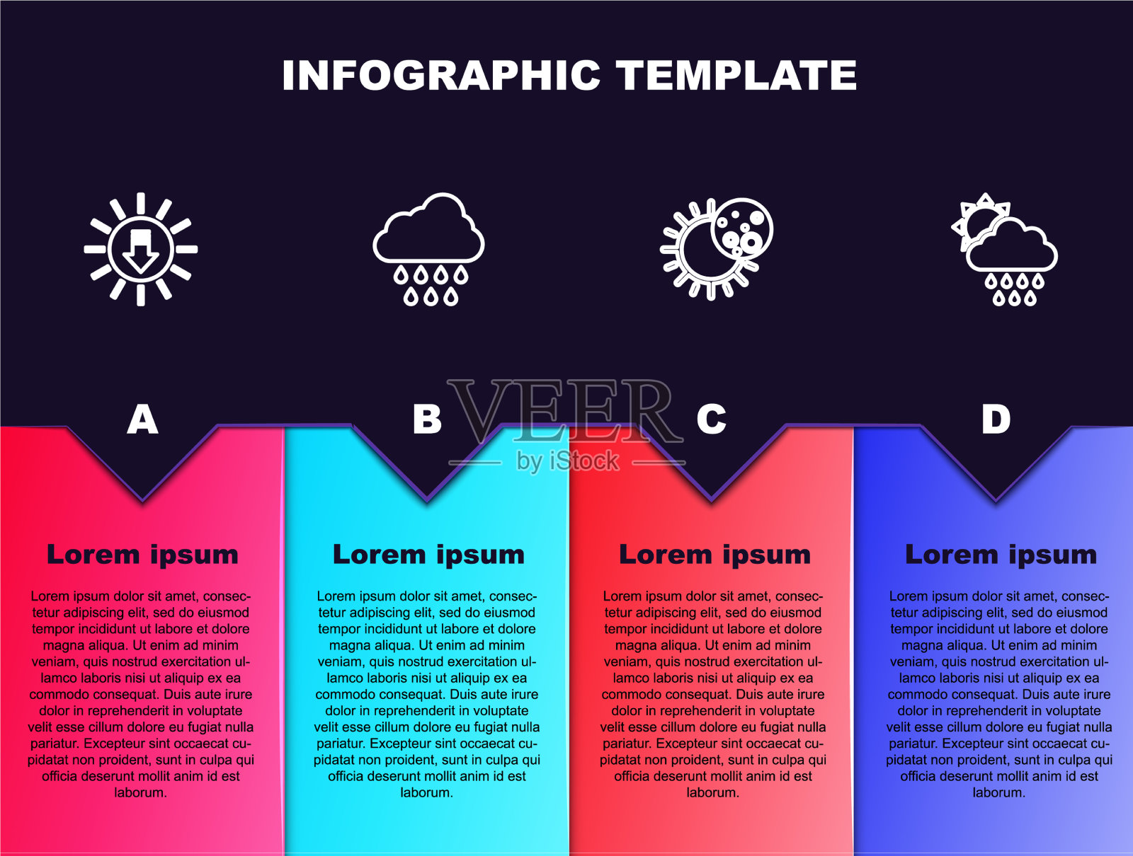 设线日落云与雨食插画图片素材