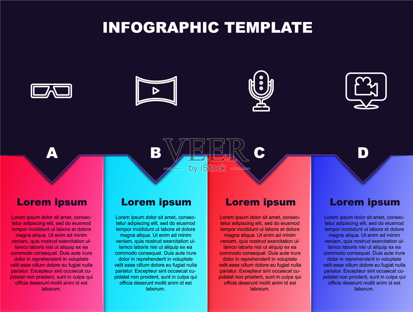 设置线3d电影眼镜在线播放视频插画图片素材