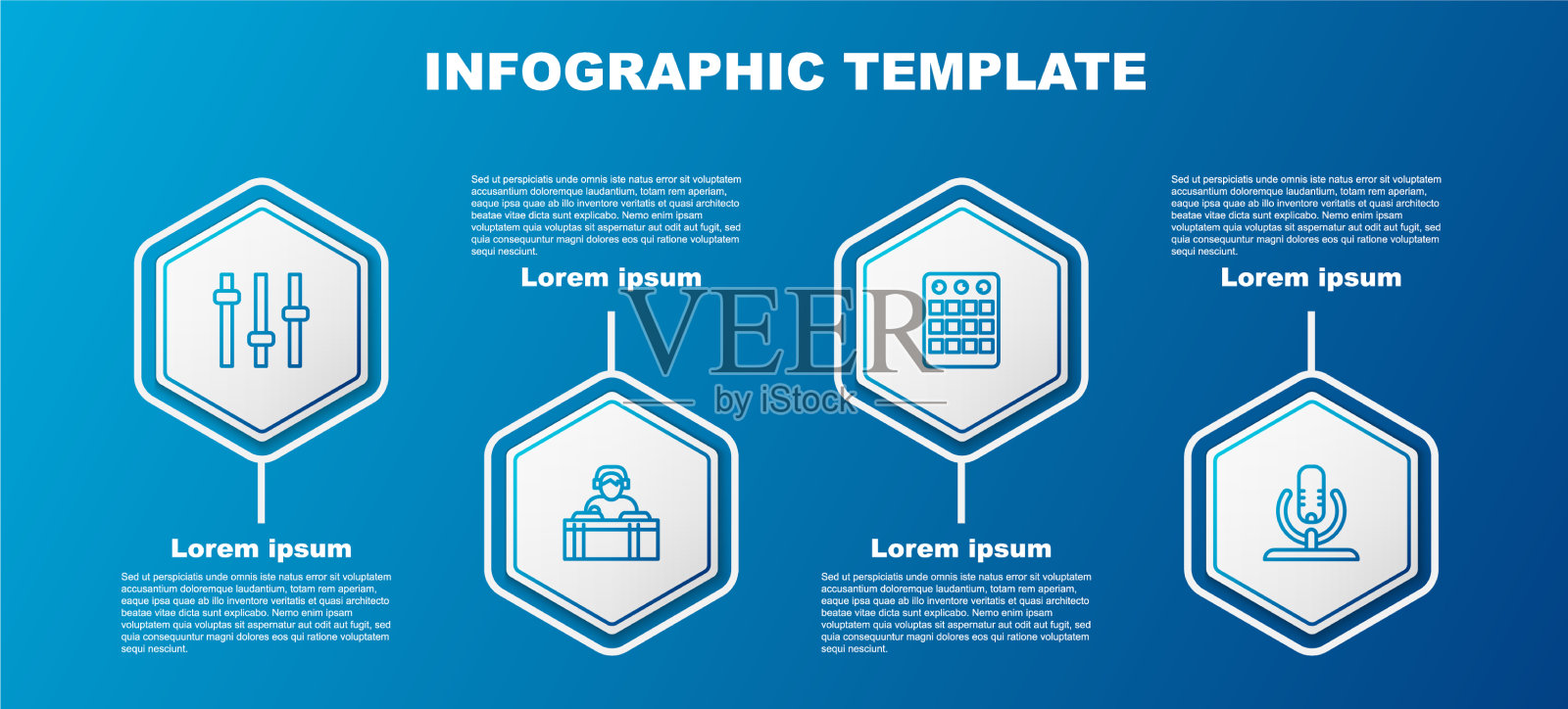 设线音乐均衡器DJ打音乐鼓插画图片素材