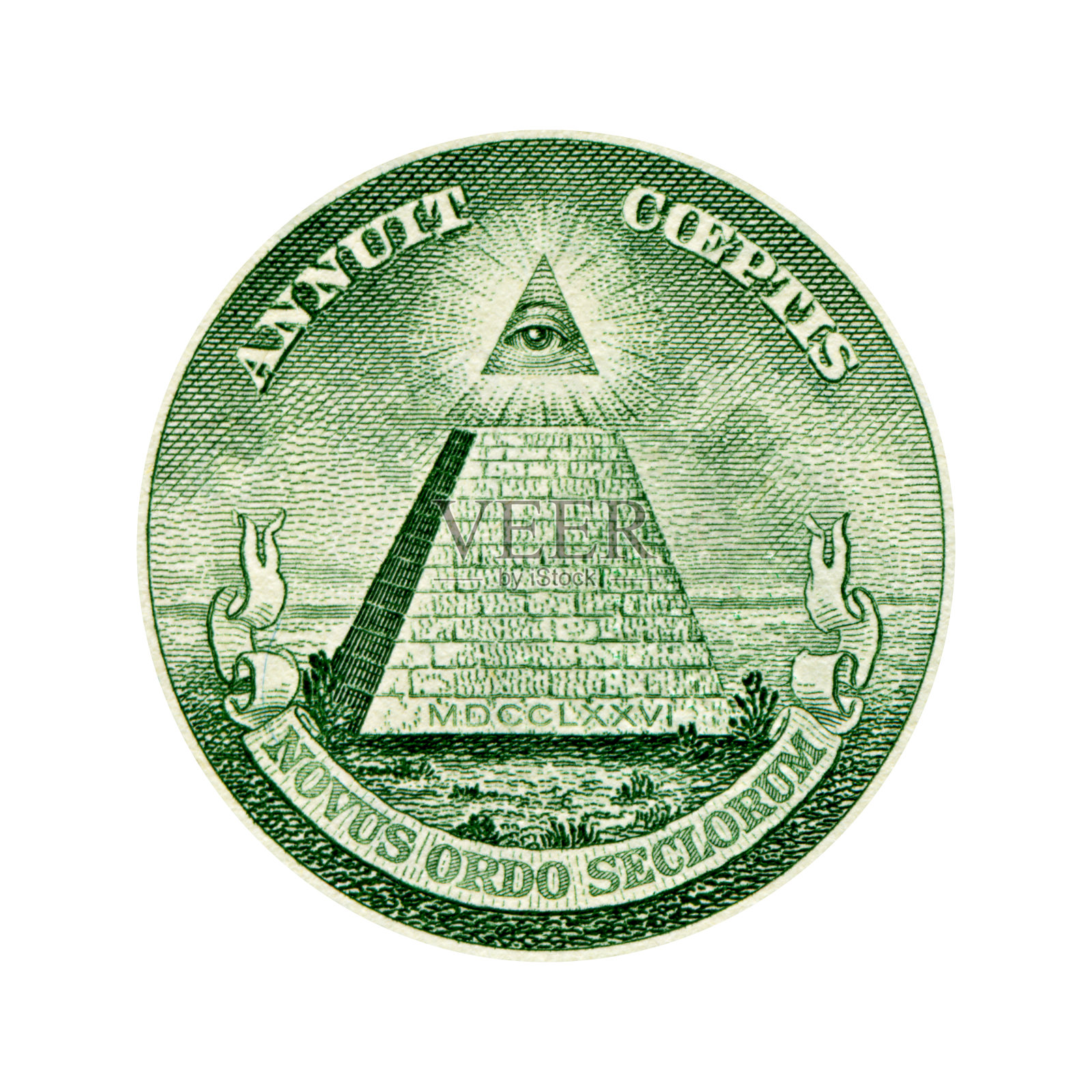 普罗维登斯之眼1美元纸币照片摄影图片