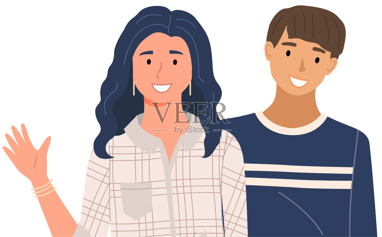 人们打招呼的方式。不同国家的代表挥手打招呼插画图片素材