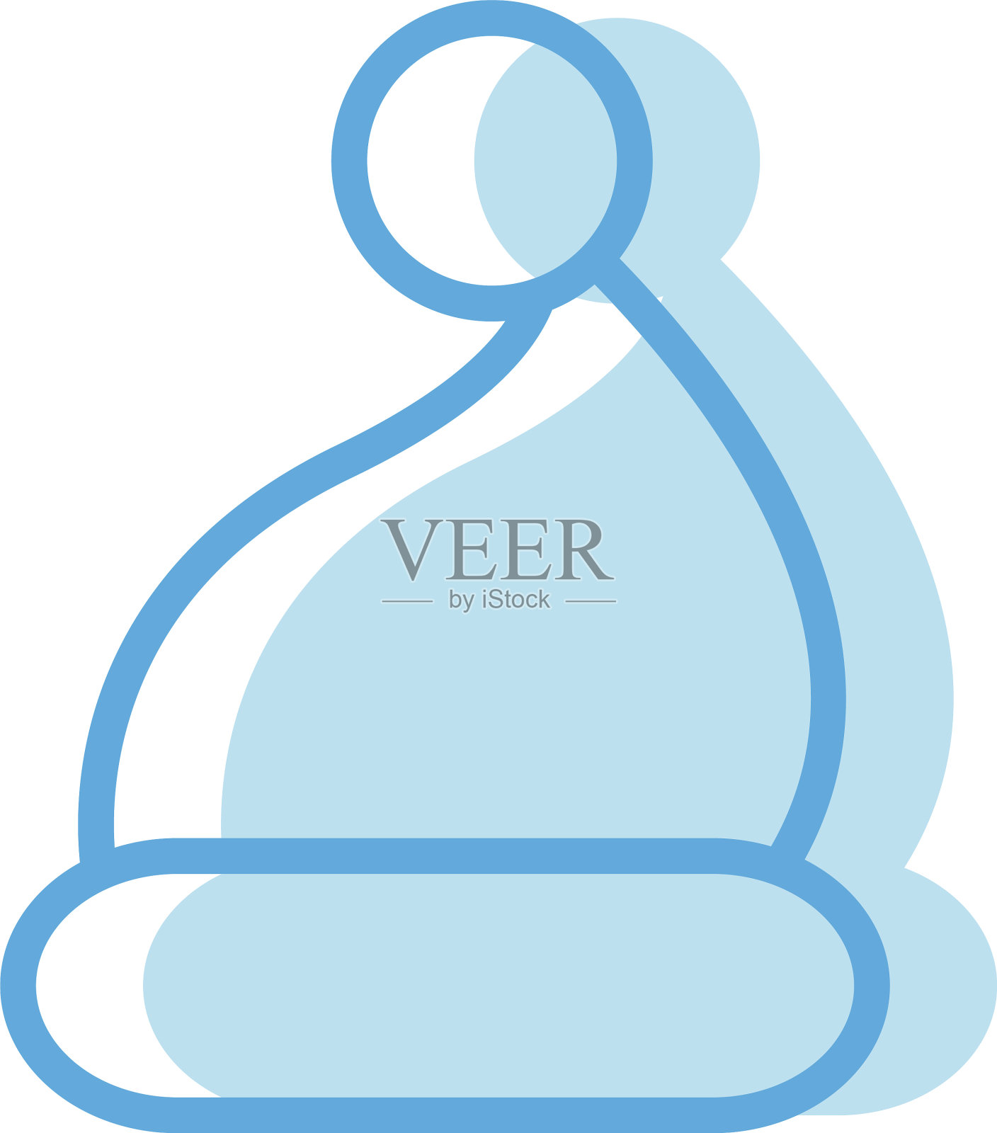 白色背景上的羊毛帽子图标素材