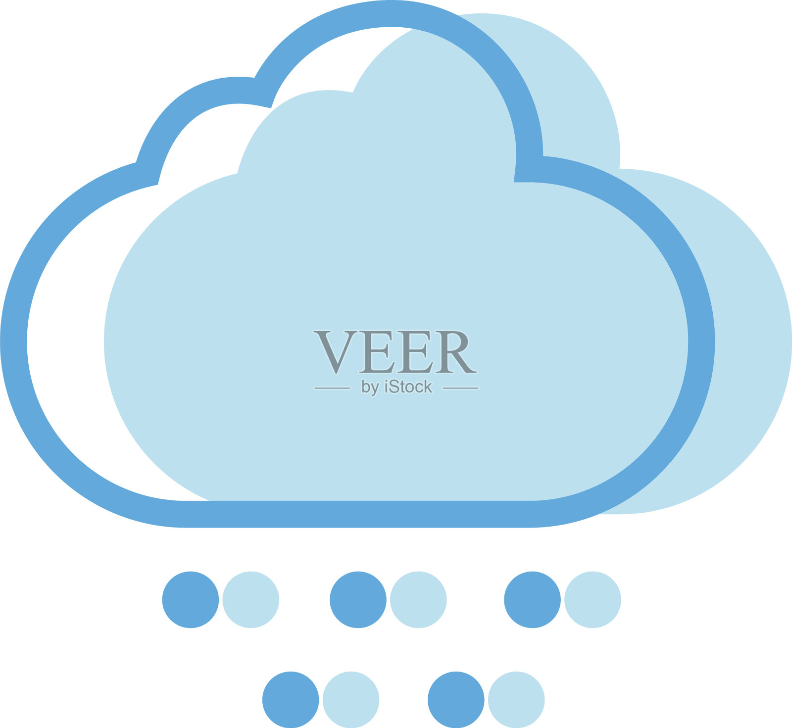 白色背景上的雪云插画图片素材