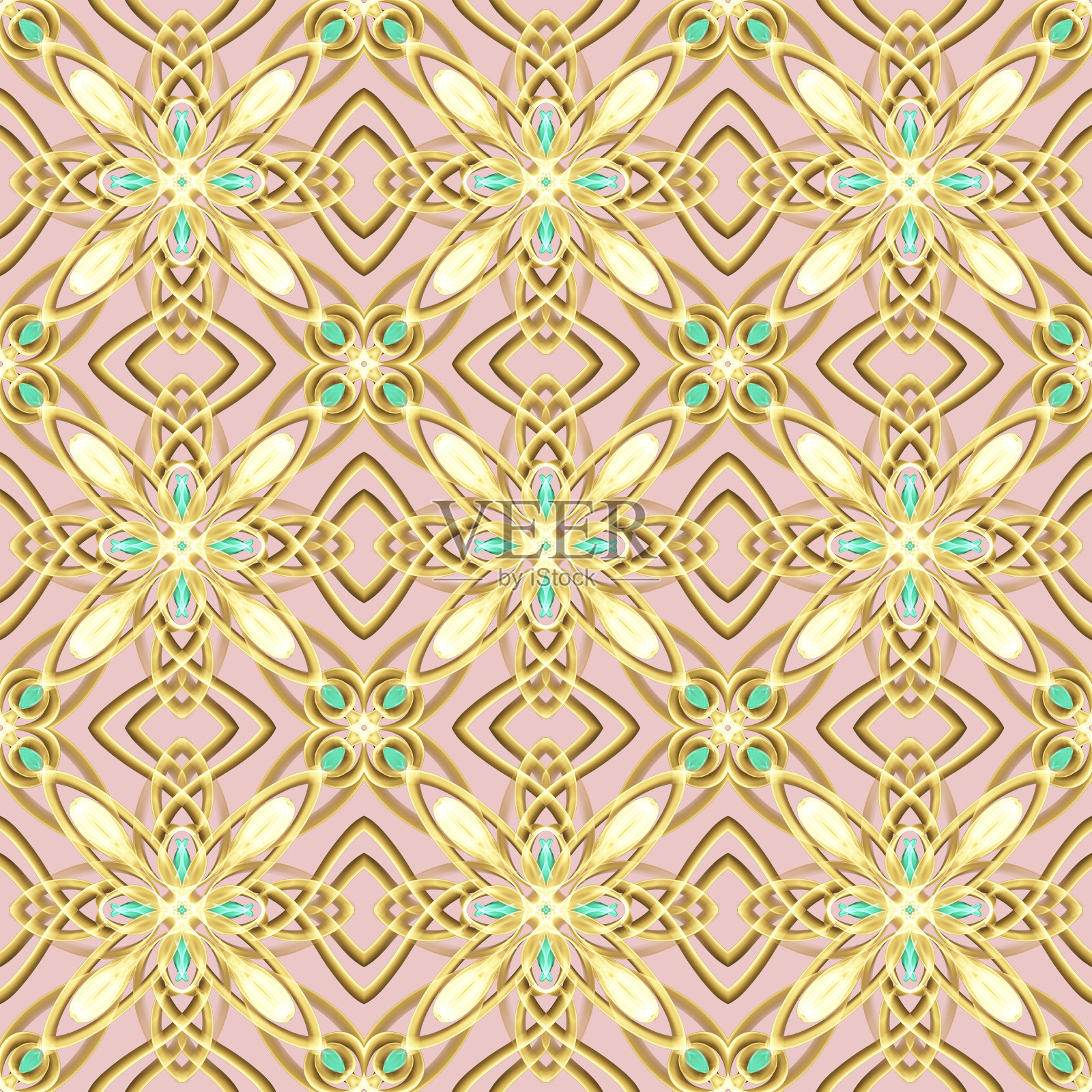 无缝观赏抽象花卉图案插画图片素材