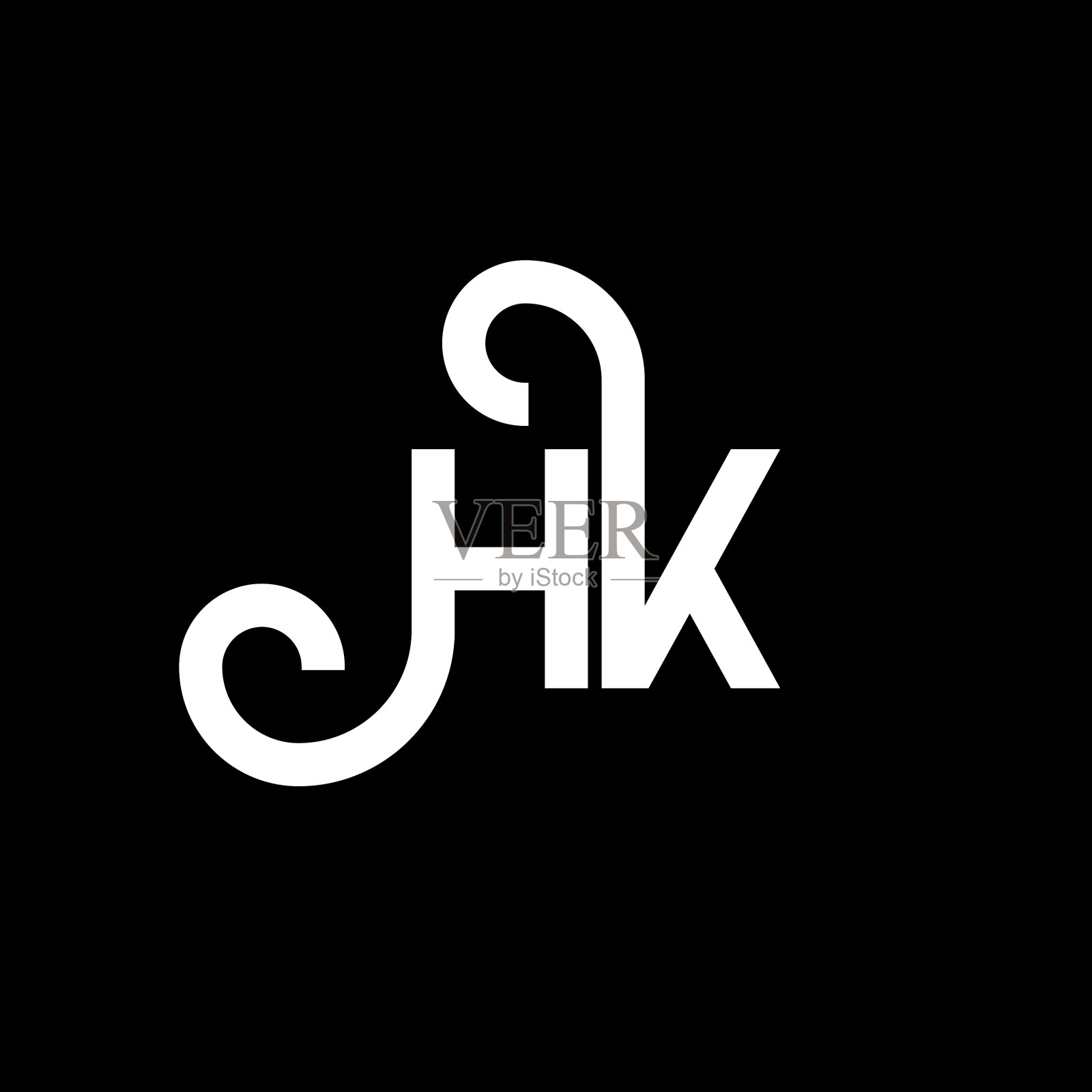 香港字母标志设计以黑色为背景插画图片素材