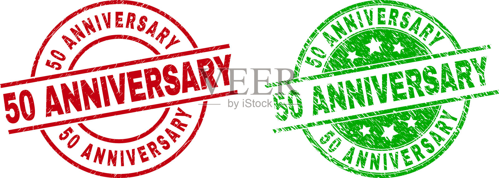 50周年圆形密封使用腐蚀表面插画图片素材