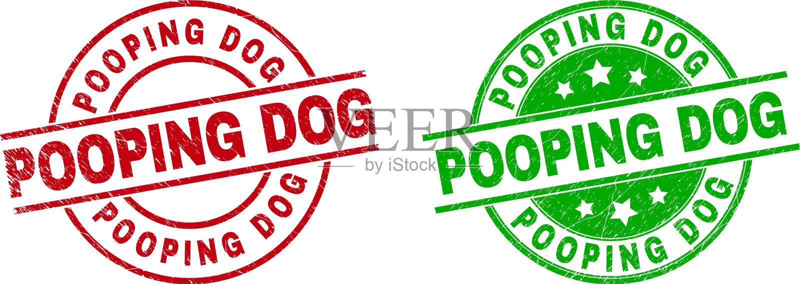 拉屎狗圆印章印章锈蚀插画图片素材