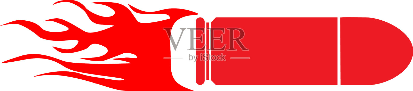 移动红色火热的子弹射击图标上的白色插画图片素材