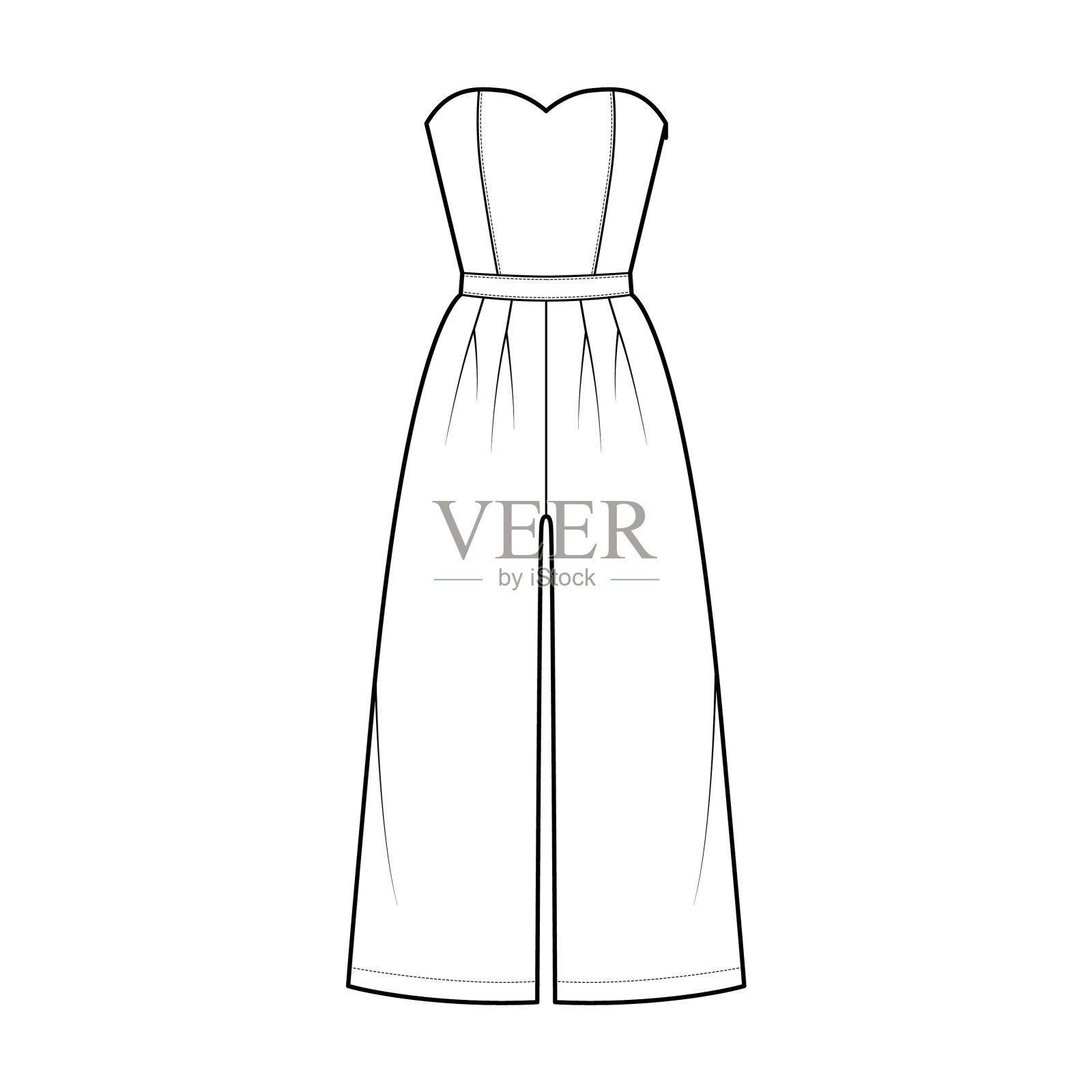 连衣裤裤装整体技术时尚插画图片素材